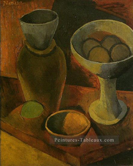Bols et cruche 1908 cubisme Pablo Picasso Peintures à l'huile
